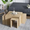 Table basse gigogne effet chêne - 5 pièces MARFA