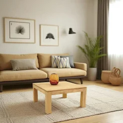 Table basse hévéa 80X80cm HELENA