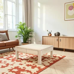 Table basse hévéa 80X80cm OLGA