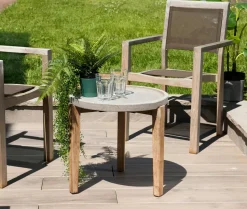 Table basse jardin acacia béton forme ronde GM HERCULE
