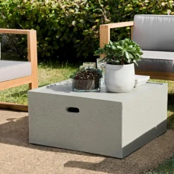 Table basse jardin béton forme carrée HERCULE