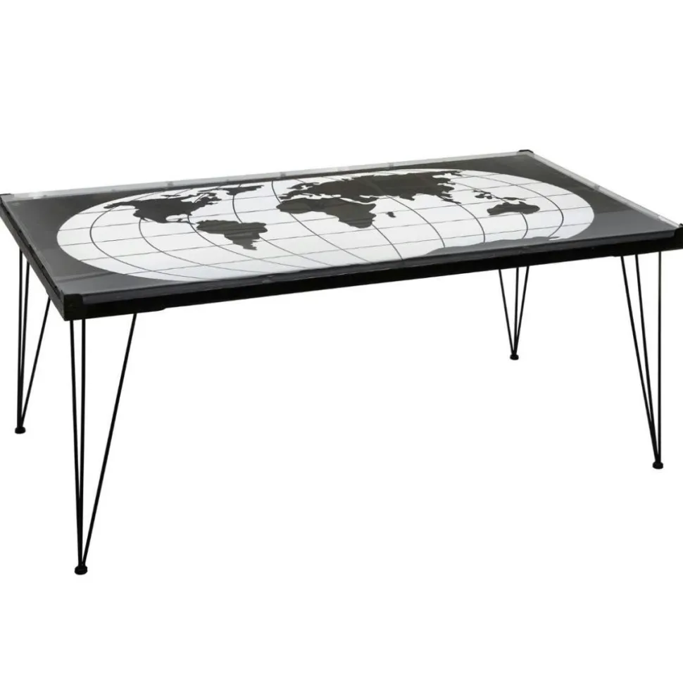 Table basse Mappemonde plateau verre