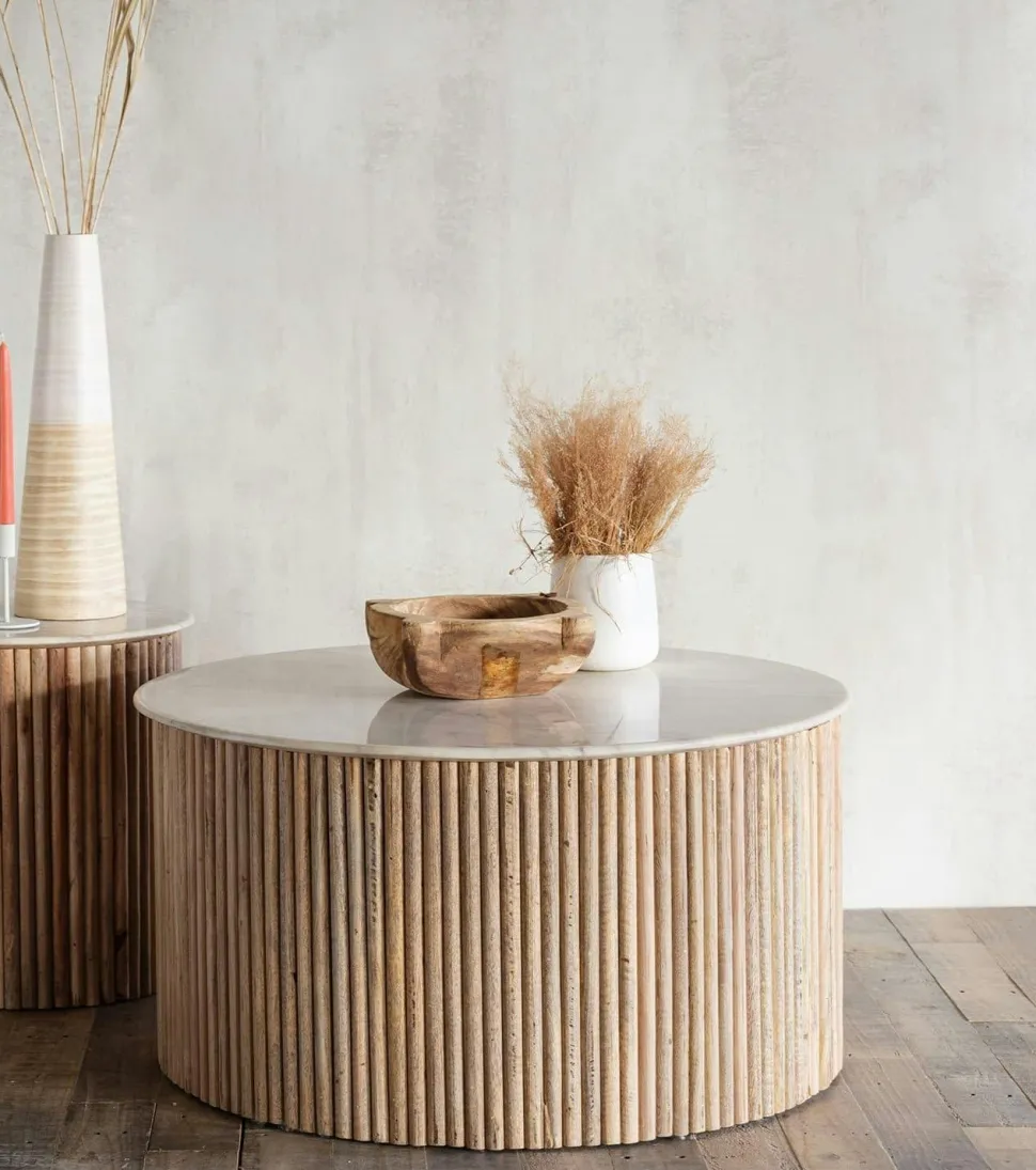 Table basse marbre et bois MASSA