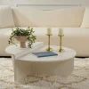 Table basse moderne blanche effet bois - 2 hauteurs MARFA