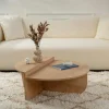 Table basse moderne effet chêne huilé - 2 hauteurs MARFA