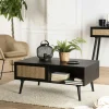 Table basse noire avec cannage PALMA 2