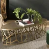Table basse ovale contemporaine dorée ZALA