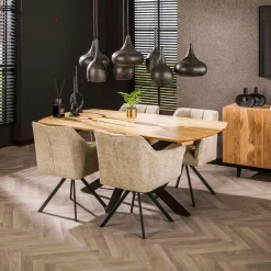 Table basse pivotante en céramique effet bois LOMBARDIE