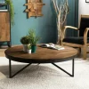 Table basse ronde bois de teck recyclé XL SWING