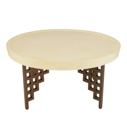 Table basse ronde béton et métal pied grillage BRASILIA