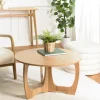 Table basse ronde design couleur bois naturel AMSTERDAM