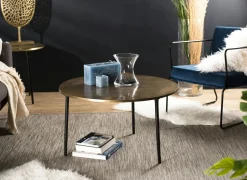 Table basse ronde dorée ZALA