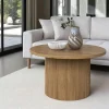 Table basse ronde effet bois blond ø80 cm MATERA