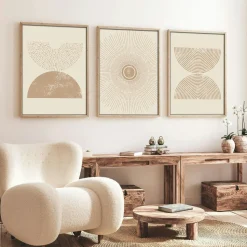 Table basse ronde effet bois de chêne - design puzzle MARFA