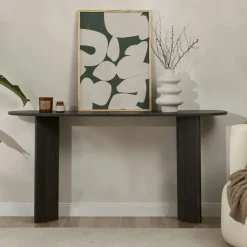 Table basse ronde minimaliste - effet travertin MARFA