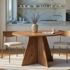 Table basse verre et bois brun - 2 plateaux LHASA