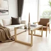 Table basse verre fumé et bois clair - forme rectangle LHASA