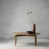 Table basse vintage en bois de chêne, forme ovale BRADFORD