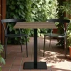 Table bistrot bois brun - pied métal noir, 70 cm NAPA
