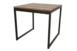 Table carrée en Hévéa recyclé coloré et pieds métal 80x80x76cm LOFT COLORS