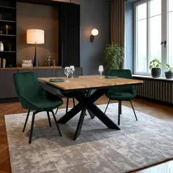 Table carrée extensible en chêne huilé 120 cm PALERME