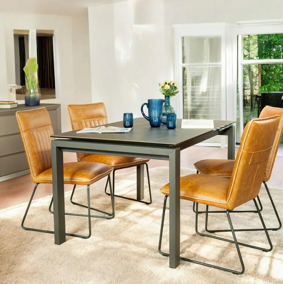 Table céramique extensible gris foncé 176 cm-216 cm TORONTO