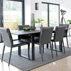 Table céramique gris foncé 135 cm TORONTO