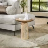 Table d’appoint bois – plateau sculpté, 46 cm MELBOURNE