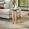 Table d’appoint bois – plateau sculpté, 55 cm MELBOURNE