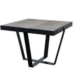 Table d'appoint Bout de Canapé chêne massif métal SOOMAA réf 30020861