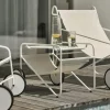Table d'appoint de jardin en aluminium blanc OSLO