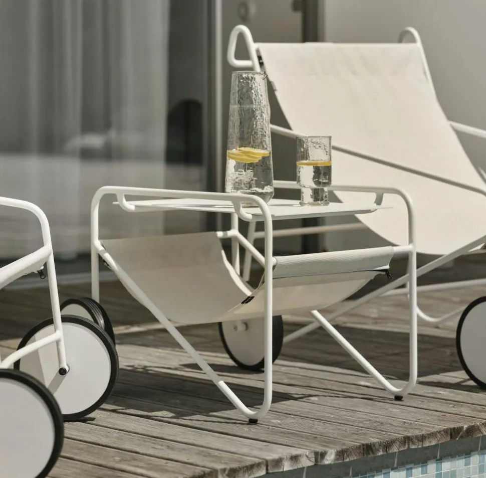 Table d'appoint de jardin en aluminium blanc OSLO