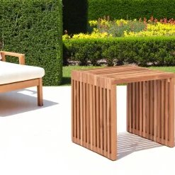 Table d'appoint de jardin en teck ajouré MENDOZA