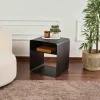 Table d’appoint design métal noir – forme cube SFAX