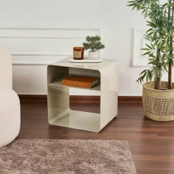 Table d’appoint design métal noir – 2 plateaux SFAX