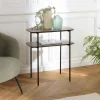 Table d'appoint double plateau effet bois LANDAISE