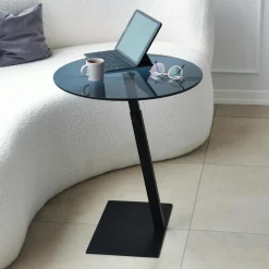 Table d'appoint ordinateur en verre teinté, réglable TULUM