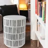 Table d'appoint ronde manguier blanc et noir NOVA