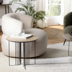 Table d'appoint ronde pieds modernes LANDAISE