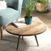 Table d'appoint ronde teck recyclé métal PM SWING