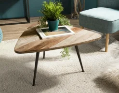 Table d'appoint triangulaire teck recyclé GM SWING