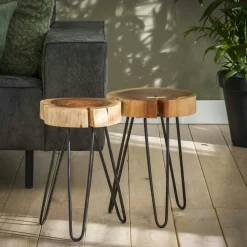 Table d'appoint tronc d'arbre acacia CANADA