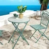 Table de balcon pliante vert d'eau D 60 cm GRENADE