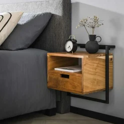 Table de chevet suspendue moderne en bois MELBOURNE