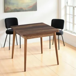 Table de cuisine carrée effet bois de noyer 80 cm MARFA