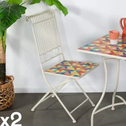Table de jardin carreaux de ciment multicolores 140 cm GRENADE