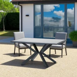 Table de jardin design en aluminium 155 cm LOS