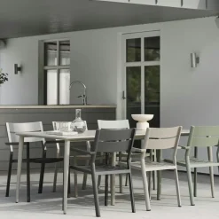 Table de jardin en aluminium finition blanc 200 cm STOCKHOLM