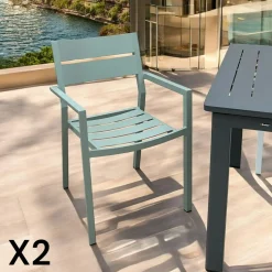 Table de jardin en aluminium finition gris sable 140 cm STOCKHOLM