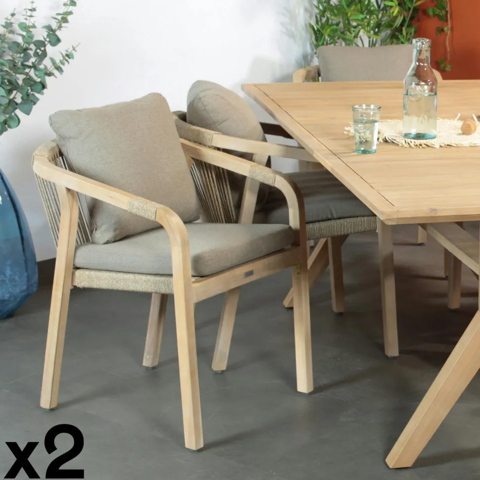 Table de jardin en bois d'acacia 220 cm IBIZA